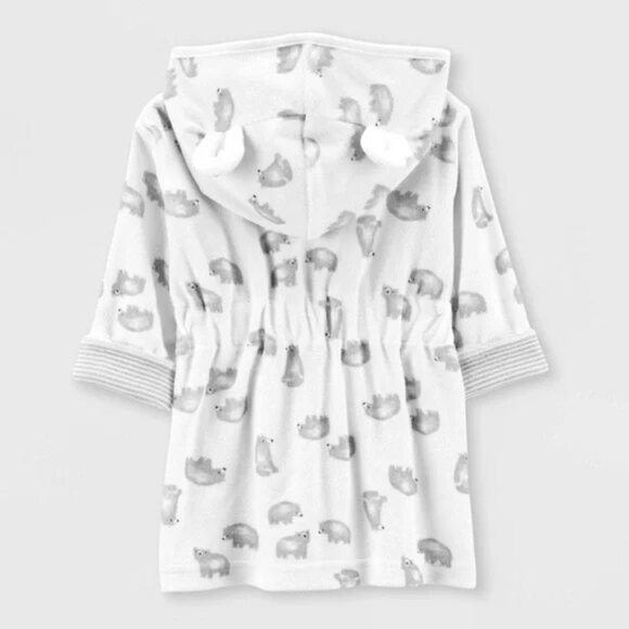 NWOT Carter’s Just One You Baby Bear Bath Robe Grey 0-9m - Picture 2 of 4